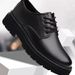 Lace-up Soft-soled Versatile Formal Black Men's Shoes, Non-slip Spring Large-toe Business Casual Leather Shoes_vogvips.com