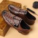 Euro Step Plus Size 2025 New Genuine Cowhide Crocodile Pattern Loafers Men's High-end Leather Shoes_vogvips.com