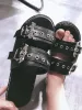 Metal Decoration Designer Summer Sandals Buckles Vampire Cosplay Platform Black Gothic Shoes For Women Slippers_vogvips.com