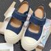 Version 3D Logo High Zhao Lusi Same Style Magic Tape Big Head Shoes Summer New Genuine Leather Round Toe Thick_vogvips.com