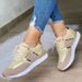 Large-size thick bottom color matching casual low-top sneakers_vogvips.com