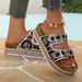 2026 Summer New Model Foreign Trade Plus Women's Casual Comfortable Thick-Soled Double-Strap Rhinestone Sandals One Size_vogvips.com