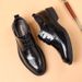 Euro Step Autumn Height Increasing Carved Brogue Business Formal Genuine Casual Men's Leather Groom Shoes_vogvips.com