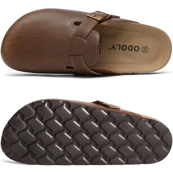 Asgard Unisex Vegan Leather Clogs Fashion Non-slip Cork Footbed Mules Slippers With Arch Support Lady Cozy Casual Potato_vogvips.com