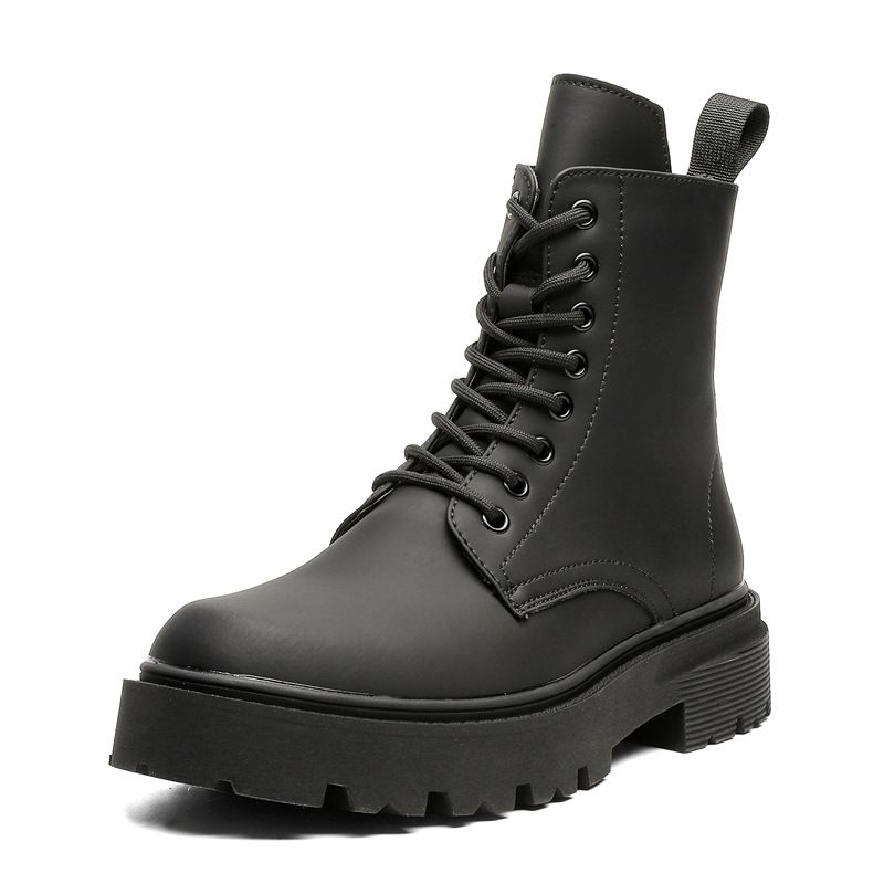 High-top Lace-up Martin Boots Retro Tooling Boots With Heightened Thick Soles_vogvips.com