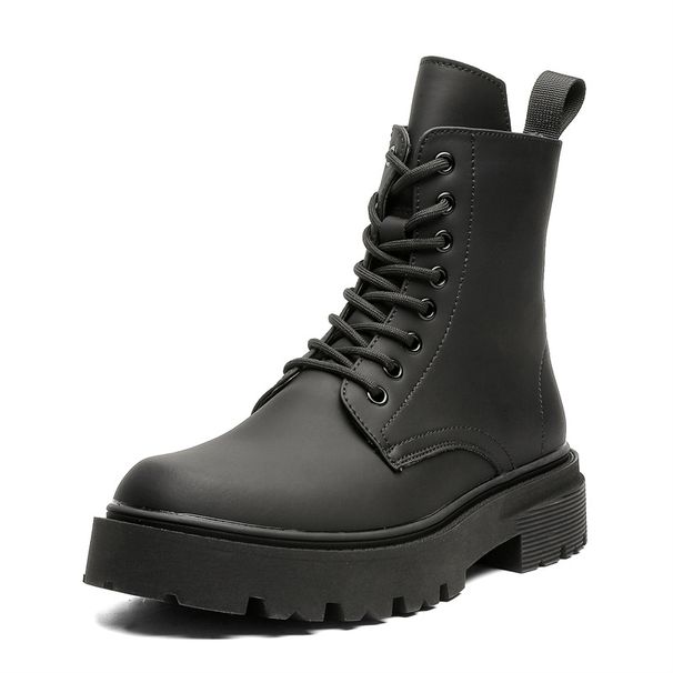 High-top Lace-up Martin Boots Retro Tooling Boots With Heightened Thick Soles_vogvips.com