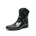 Plus Size Autumn And Winter Leather Boots For Men, Side Zipper, Embossed High-Top Leather Shoes, Retro British Martin Bo_vogvips.com