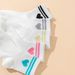 10 Pairs Kids Socks Heart Pattern Bar White Basic Sports Versatile Children's Footwear,girls' School Socks_vogvips.com