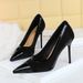 2127 Banquet Stiletto Shallow Mouth Silk Splicing With Pointed Points For A Skinny Look, Super High Heels, Single Shoes,_vogvips.com