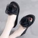 Flash Jiao Handmade Big Burning Flower One-word Drag Non-slip Thick-soled Wear-resistant Middle Heel Summer Women's Seaside Beach Shoes_vogvips.com