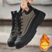 Men's Winter Outdoor Waterproof Anti-slip Snow Leather-fur Integrated Work Boots, Martin Boots With Plush Lining,_vogvips.com