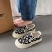 Old Beijing Cloth Shoes Women Breathable One Pedal Casual Shallow Mouth Flat Bottom Canvas Shoes Women Lazy Thick Baseplate Shoes_vogvips.com