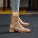 2024 New High Square Toe Chunky Heel Short For Women Autumn Winter Slimming Martin Stylish Slim Boots_vogvips.com