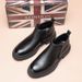 Men's Shoes Platform Casual Leather Shoes Men's High-top Thermal Tooling Martin Boots Chelsea Boots_vogvips.com