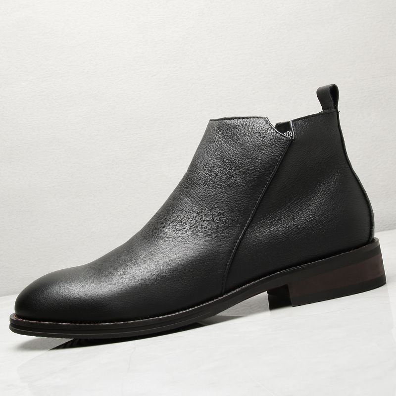 European Warm Series Trendy New Genuine Martin Men's High-top Leather Winter Plush Warm Short Boots_vogvips.com