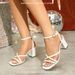 Large Size White Women's Shoes Chunky Heels Women's 2024 Summer New Line With Square Head Open-toed Sandals_vogvips.com