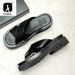 Luxury Mens 2024 New Style Genuine Leather Outdoor Sandals Fashion Platform Business Slippers Summer Man Shoes_vogvips.com