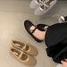 Cute Bow Square Toe Suede Color-Block Shallow Flat Ballet For Women 2025 New Soft Sole Shoes_vogvips.com