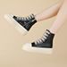 Cross Border Couple High Top Shoes Thick Bottom Lace Up Side Zipper Women's Shoes Large Size Fashion Shoes_vogvips.com