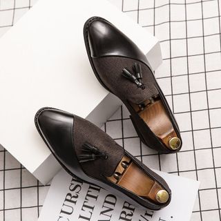 Vintage Small Leather Shoes Formal Business Fringe Leather Shoes_vogvips.com