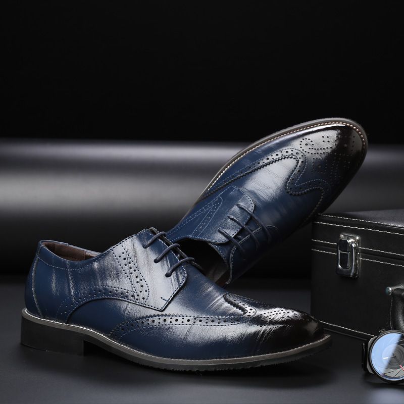 Men’s Shoes casual brogue single shoes lace up men's shoes _vogvips.com