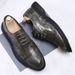 Euro Step 2025 Brogue Leather Suit Wedding Men's Groom Arrow Barber Shoes British Style_vogvips.com