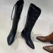 Brown Pointed Toe Western Cowboy Women, Chunky Heel, Over-the-Knee V-Cut High Tube Riding Boots, Long Boots For Women_vogvips.com