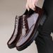 Euro Step Brogue Patent For Men Height Increasing Thick Sole Genuine Leather Breathable Business Formal Korean Style Trendy Casual_vogvips.com