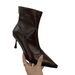 2024 Autumn Winter New Slim Thin High Heel Pointed Toe Elegant Soft Leather Back Zipper Korean Style Versatile Short_vogvips.com