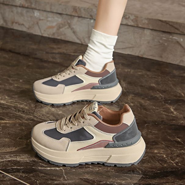 Fashionable Soft Forrest Gump Shoes For Women, Autumn And Winter New Versatile Color Blocked Sports Height_vogvips.com