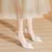Women's Shoes Elegant Business Wedding Party French White High Heels Women's Stiletto Lace Wedding Dress Wedding Bride Main Wedding Dress Single Shoes_vogvips.com
