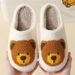 New Comfortable Home Bear Head Cute Warm Winter Slippers Couple Men And Women Thick Soft Sole Cartoon Cotton Shoes_vogvips.com