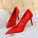 9511-A17 Korean Fashion Simple Versatile S Thin High Heel Shallow Mouth Pointed Professional OL Slim Women's Single_vogvips.com