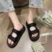 Chunky Platform Sandals For Women - Soft Non-Slip Summer Slides With Velcro Strap Comfortable Maternity & Beach Slippers_vogvips.com