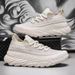 Euro Step Men's Summer Breathable 2025 New Pure Black Sports Running Casual Mesh Deodorant Thick Sole Trendy Shoes_vogvips.com