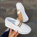 Women's Slip-On Loafers With Thick Soft Sole - Breathable Platform Shoes For Casual Wear - Round Toe Fashion Sneakers - Black & White_vogvips.com