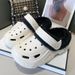 Plush Slippers 2025 New Winter Men's And Women's Thick High Heels Soft-soled Beach Garden Shoes Home Plush Ripped Slippers_vogvips.com
