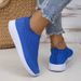 Breathable Knitting Platform Sneakers Women Comfort Soft Sole Non-slip Sports Woman Light Flat Heel Casual Shoes Ladies_vogvips.com