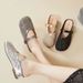 Women's Height-Increasing Rhinestone Closed-Toe Slippers 2026 Spring/Summer New Mesh Hollow Breathable Slip-On Mary Jane_vogvips.com