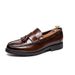 Euro Step Tassel For Men Korean Version British Style Pointed Men's Brogue Thick Sole Slip-On Hairstylist Leather Shoes_vogvips.com