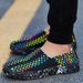 Fashion 2024 Summer Women's Flats Fashion Elastic Band Weave Casual Shoes Slip On Breathable Sneakers Spring Men Loafers Plus Size 35-44_vogvips.com
