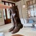 Autumn And Winter New Leg Essence Out On The Street~ Fashionable Round Toe Fashionable Belt Buckle Thick Heel Boots Female High Knight Boots_vogvips.com