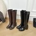 2025 New Long Over-the-Knee Motorcycle Rider Heel Thick Sole High Tube Women's Leather Boots Round Toe_vogvips.com
