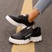 Women's Shoes Large Size 45 Women's Shoes 2025 Spring New Round Toe Lace Up Flat Casual Single Shoes Women's Running Sports Shoes_vogvips.com
