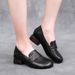 2022 New Women's Loafers With Metal Decoration, Top Layer Cowhide, Large Size, Soft Leather, British Style, Mid-Heel_vogvips.com
