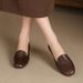 French Retro Soft Leather Loafers For Women, Chunky Slip-On Shoes, 2025 Spring New Low Heel Shallow Mouth Single Shoes_vogvips.com