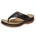 New Plus Size Women's Shoes With Thick Toe And Sloping Heel, Breathable For Wearing Outside Slippers_vogvips.com
