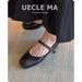 Cowhide French Style Women's Genuine Leather Flat Versatile Ballet Soft Sole Granny To Match Dresses Mary Jane Shoes_vogvips.com