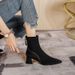 High Heel Ankle Boots Chunky Heel Pointed Toe 2025 New Fashion Color Block Mid-Calf Slim Boots Women Spring Autumn Single Boots_vogvips.com