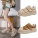 7cm Invisible Retro White Sneakers, Cotton Shoes, 26 Spring New Style, Thick-soled Height-increasing Shell-toe Loafers_vogvips.com